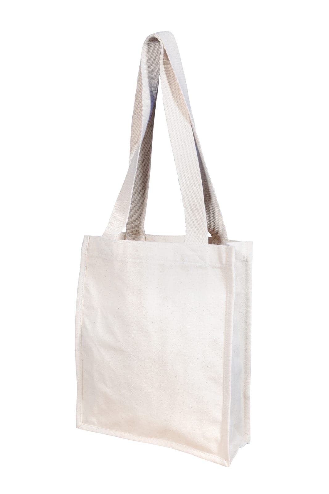 Small cream cotton tote bag with long handles