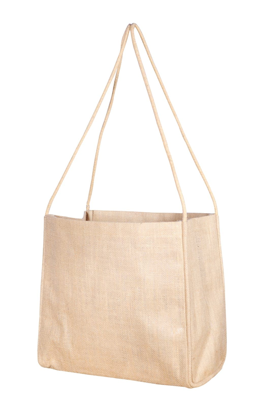 Natural jute bag with long rope handles