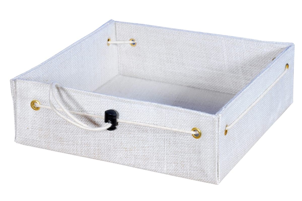 White jute tray with rope handles